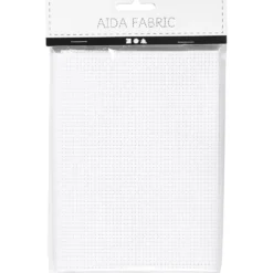 AIDA stof 50×50 cm, 35 tern pr. 10 cm Hvid