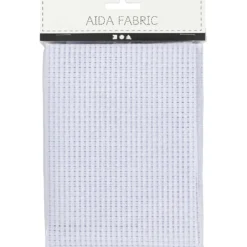 AIDA stof, 50×50 cm, 24 tern pr. 10 cm Hvid