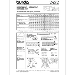 Alf/indianer kostume Burda 2432 str. 36-48