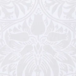 Badeforhæng m/ snirkler og blomster William Morris Hvid