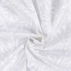 Badeforhæng m/ snirkler og blomster William Morris Hvid