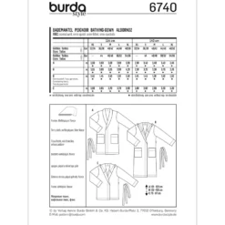 Badekåbe Burda 6740 str. 32-56