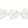 Blomsterbånd m/perle 4,5cm Hvid