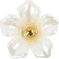 Blomster knap 12mm Hvid