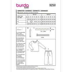 Bluse/bukser Burda kids 9250 str. 104-140