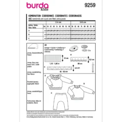 Bluse/bukser Burda Kids 9259 str. 56-98
