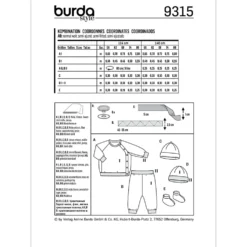 Bluse/bukser Burda Kids 9315 str. 56-80