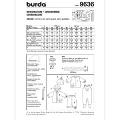 Bluse/Bukser/Dragt Burda Baby 9636 str- 56-80