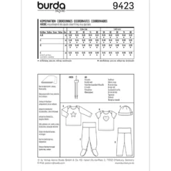 Bluse/Bukser/Hue Burda Baby 9423 str. 56-80