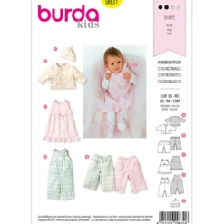 Bluse/Bukser/Kjole Burda Baby 9831 str. 56-80