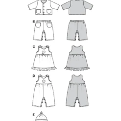 Bluse/Bukser/Kjole Burda Baby 9831 str. 56-80