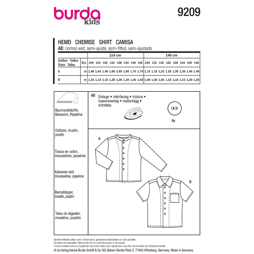 Bluse Burda Kids 9209 str. 104-146