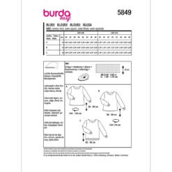 Bluse Burda 5849 str. 34-48