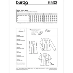 Bluse Burda 6533 str. 34-46