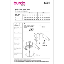 Bluse Burda 6001 str. 34-44