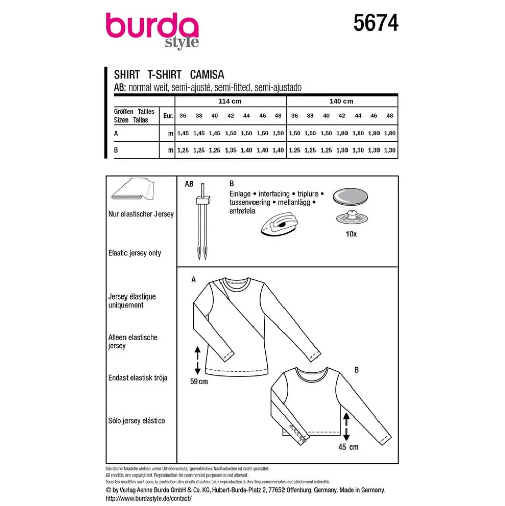 Bluse Burda 5674 str. 36-48