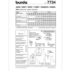 Bluse/jakke Burda 7734 str. 44-56