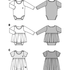 Bluse/kjole Burda kids 3947 str. 62-92
