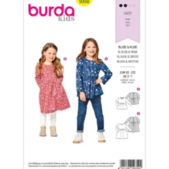 Bluse/Kjole Burda Kids 9350 str. 92-122