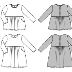 Bluse/Kjole Burda Kids 9350 str. 92-122