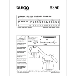 Bluse/Kjole Burda Kids 9350 str. 92-122