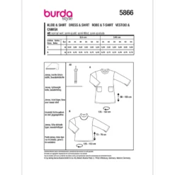 Bluse/kjole Burda 5866 str. 44-54
