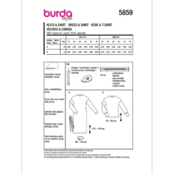 Bluse/kjole Burda 5859 str. 34-44