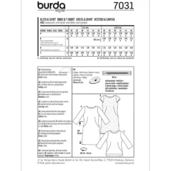 Bluse/kjole Burda 7031 str. 36-46