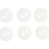 Bluseknap 2-huls, 13 mm, 6 stk. Hvid