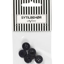 Bluseknap 4-huls, 13 mm, 6stk. Marine