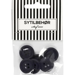 Bluseknap 4-huls, 18 mm, 6stk. Marine