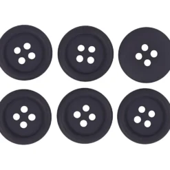 Bluseknap 4-huls, 18 mm, 6stk. Marine