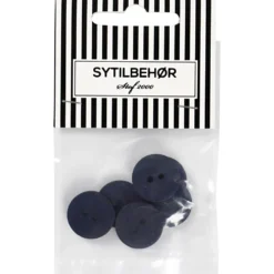 Bluseknap 2-huls, 18 mm, 6 stk. Marine