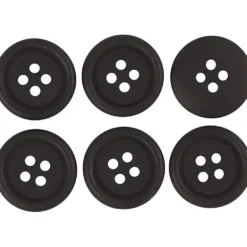 Bluseknap 4-huls, 18 mm, 6stk. Sort