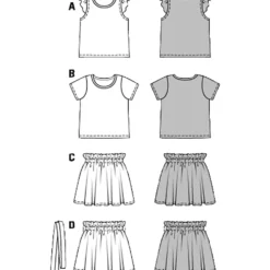 Bluse/Nederdel Burda Kids 9364 str 92-122