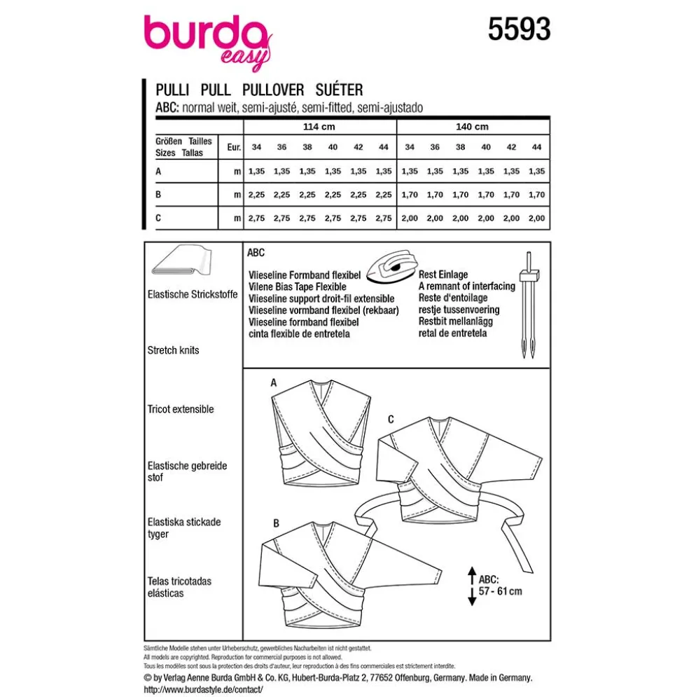 Bluse og Jakke Burda str. 34-44