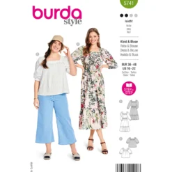 Bluse og kjole Burda 5741 str. 36-48