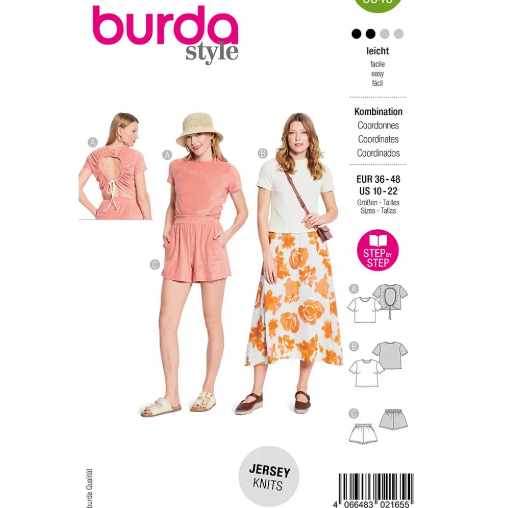 Bluse og shorts Burda 5645 str. 36-48