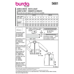 Bluse og vest Burda Herre 5681 str. 46-56