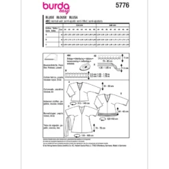 Bluse/Tunika Burda 5776 str. 34-48.