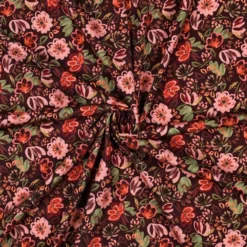 Bomuld jersey m/ blomsterprint Wine