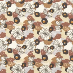 Bomuld m/blomster Sand