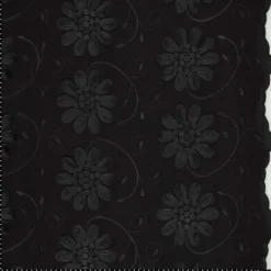 Bomuld m/broderi og applikation Sort