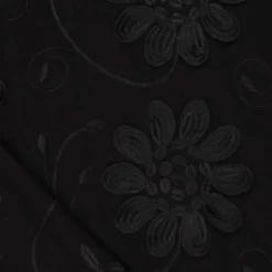 Bomuld m/broderi og applikation Sort