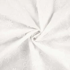 Bomuld m/broderi og applikation Trend white