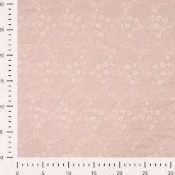 Bomuld med blomsterbroderi Sand