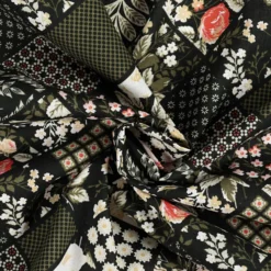 Bomuld m/ patchwork felter Mørk grøn