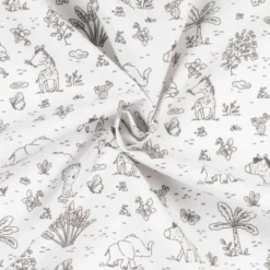 Bomuld m/ savannens dyr Trend white