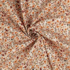Bomuld m/små blomster Misty rose