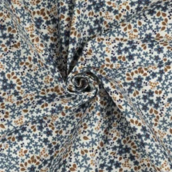 Bomuld m/ småblomstret print Slate blue